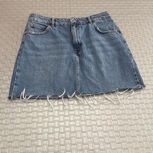 Topshop Blue Denim Mini Skirt | Size 10